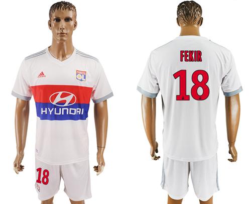 Lyon #18 Fekir Home Soccer Club Jersey - Click Image to Close